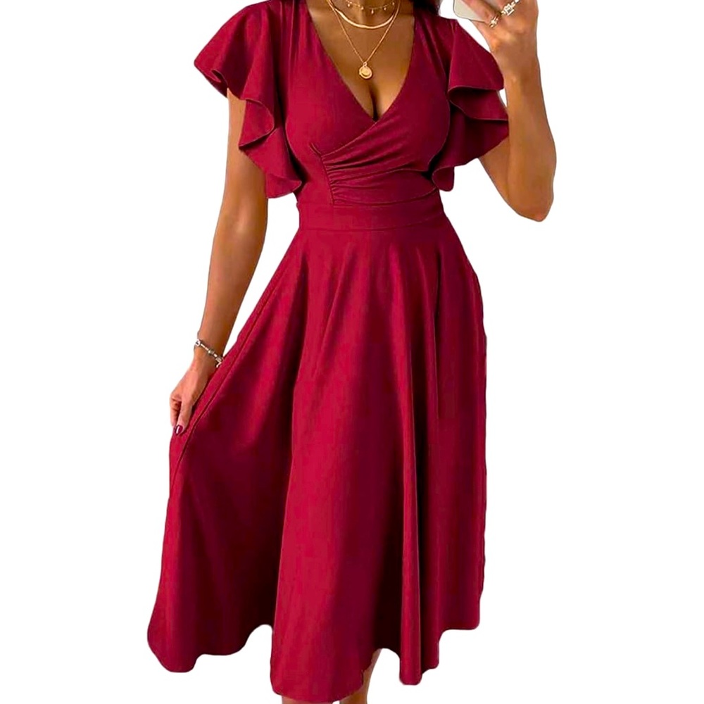 Dark red dress
